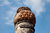 Ayutthaya, Thailand. Wat Phra Si Sanphet, lotus shaped column of the eastern viharn (Viharn Luang, the Grand Hall).